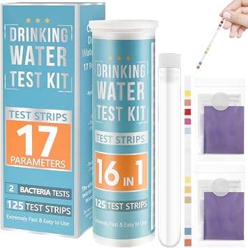 US 17 in 1 Water Testing Kits for Drinking Water Easy Drinking Water Test Kit Home Tap and Well Water Test Kit 125 Strips Water Test Strips for Hardness pH Lead Iron Fluoride Chlorine and More