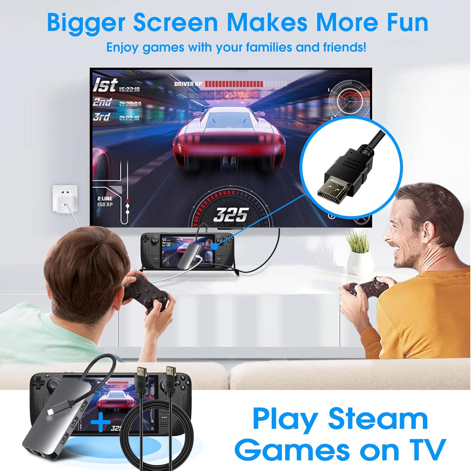 4K HDMI Cable, [4K, High-Speed] Displayport to HDMI Cable, USB to HDMI