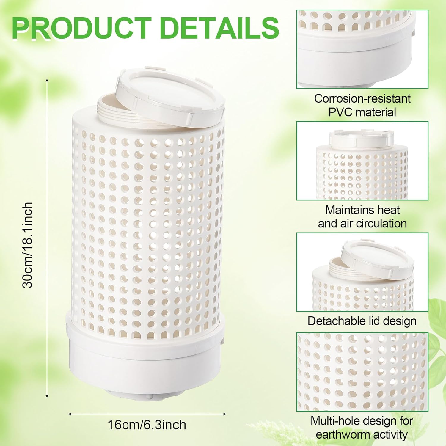 Blosssound 2 Pcs Inground Worm Composter Outdoor Farm Compost Bin Reducing Food Waste Composting Systems Sustainable Worm Composter for Raised Garden Beds at Home (11.81 x 6.3 x 6.3 Inch)