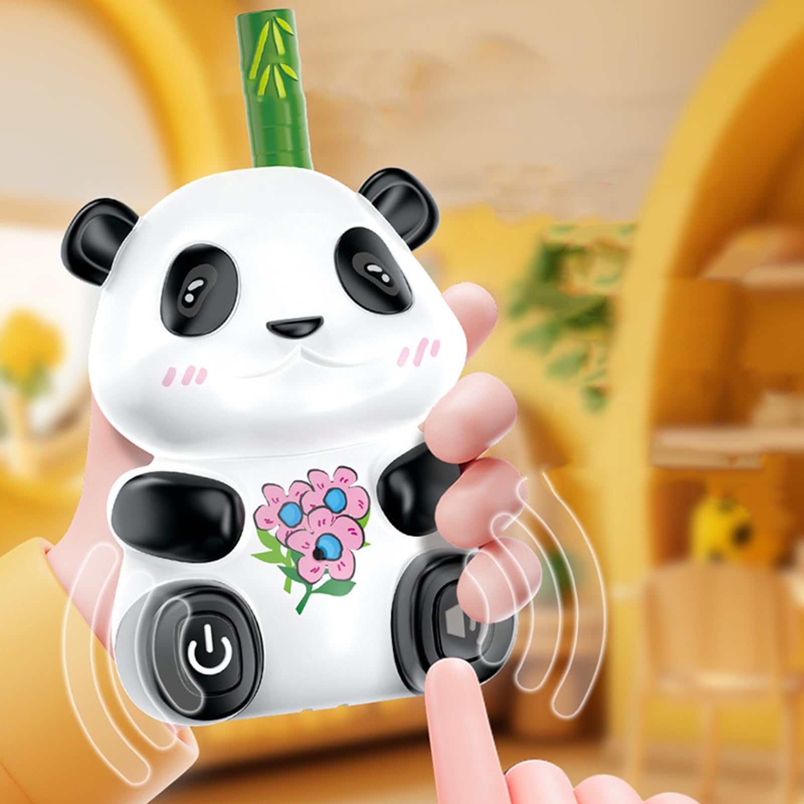 TTTLLNN Kids Walkies Toy for Outdoor Camping Hiking Electric Interactive Cartoon Panda Walkies Toy for Toddler 2PCS