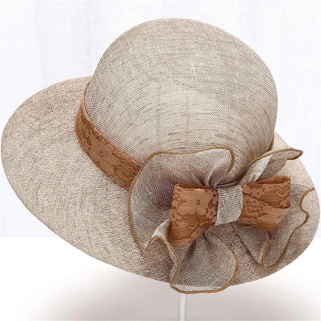 Sombrero de Verano para Mujer, de ala Ancha, para Playa, para Madres Mayores (En8, Talla única)