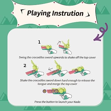 NFINITY NADO Spinning top Toy for Kids with Crocodile Shape Launcher, battling top for Kids Boys Girls 5 6 7 8 9 10 11 12 Years and up