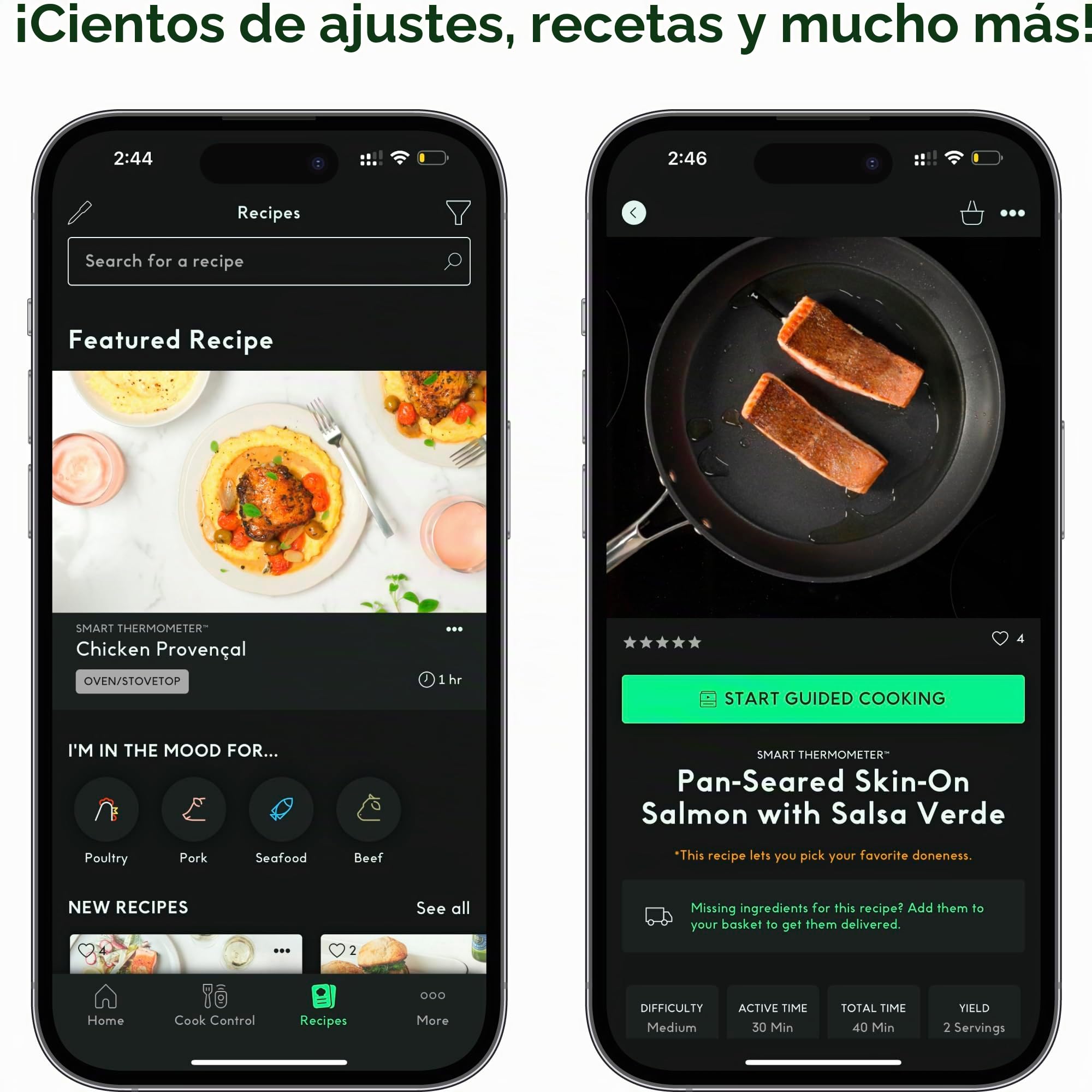 CHEF iQ Sense Smart - Termómetro inalámbrico para carne con 3 sondas ultrafinas, rango ilimitado Bluetooth, termómetro digital de alimentos para monitoreo remoto de parrilla de barbacoa, horno