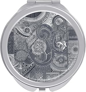 White and Gray Circles Travel Makeup Mirror 1...