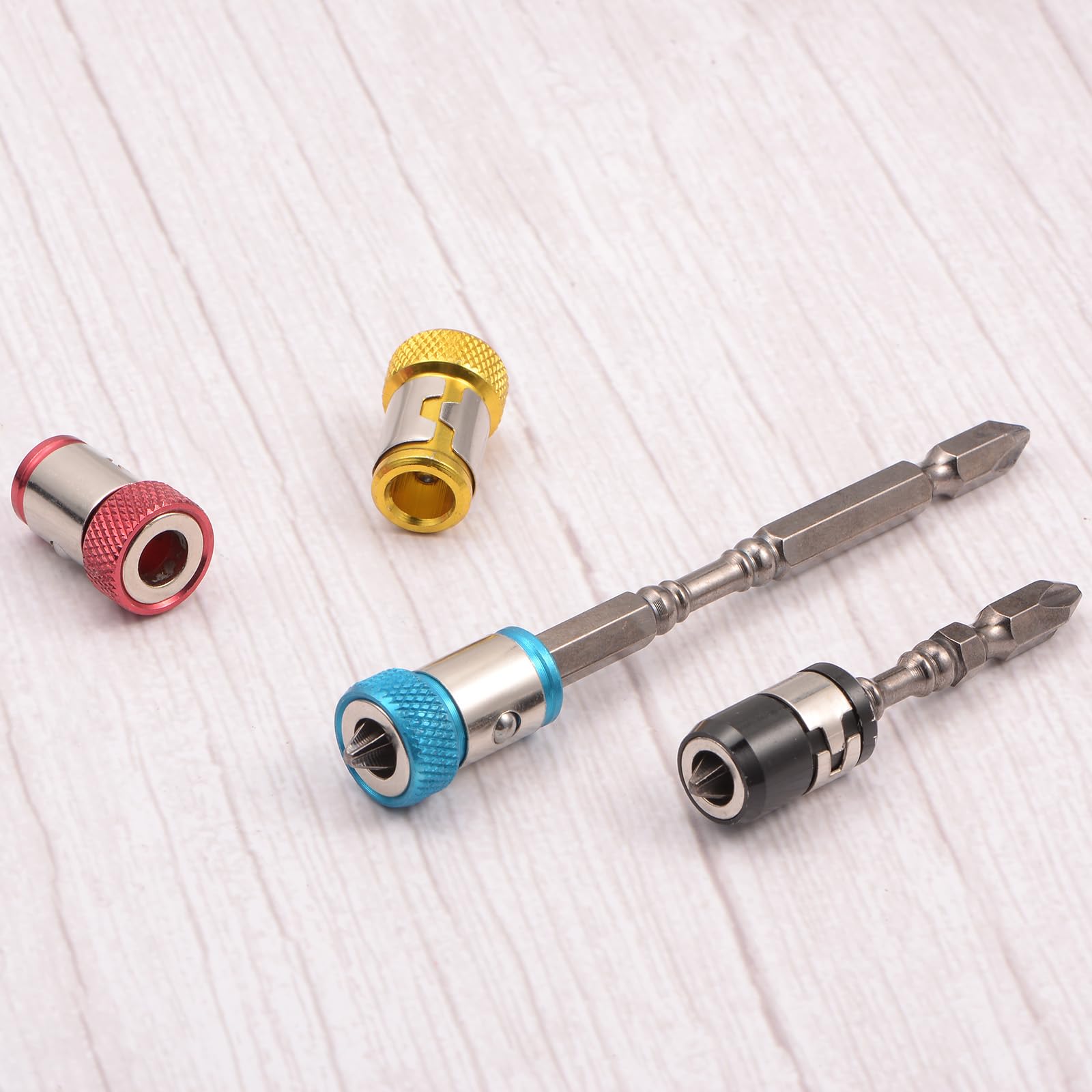 ¿Cansado De Que Las Puntas Se Te Caigan? 5 Anillos Magnéticos Para Destornillador, Sujeción Fuerte Para Hexágono De 1/4, Organiza Tu Taller (Azul)