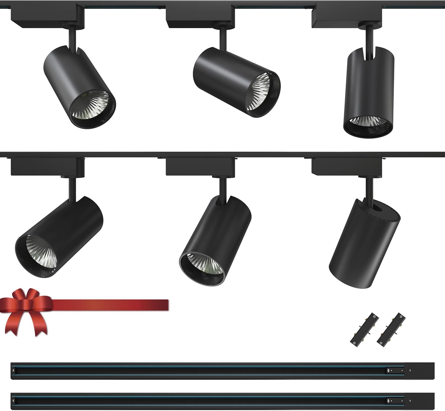 EzeeLum Gallery Track Lighting, 6000K 20W 6 Heads LED Track Light with