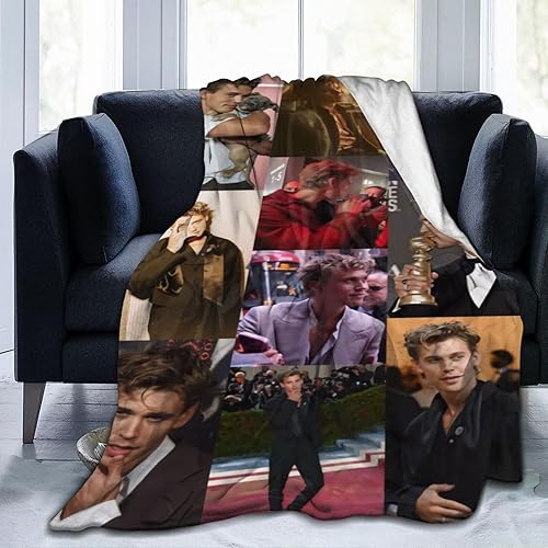 CAIENSO Manta de franela de mayordomo de actor Austin, cálida, suave y acogedora para cama, sofá, camping, viajes, regalo para todas las estaciones,