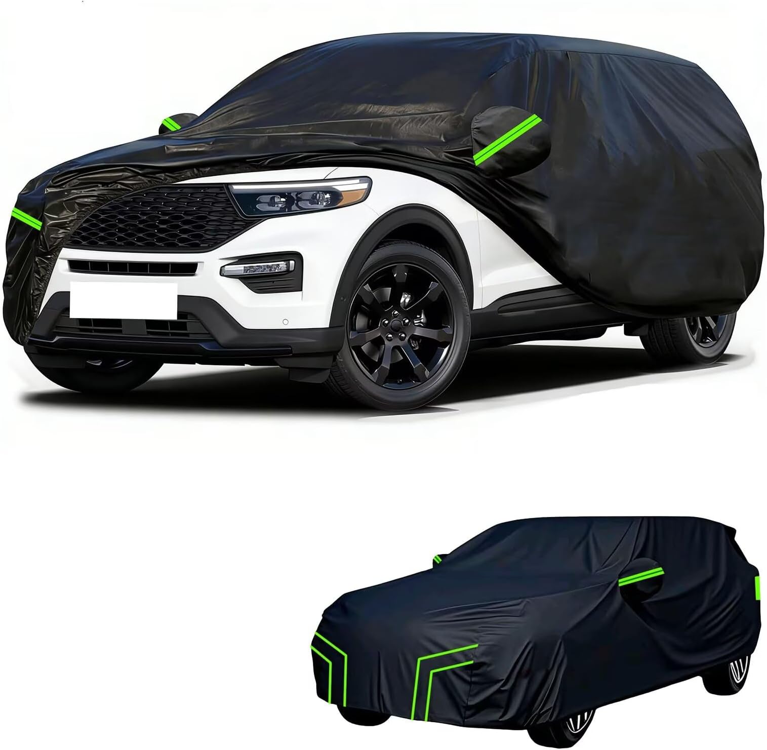 car cover outdoor Compatible with Ford Endeavour 2003-2026,providing all-around indoor and outdoor protection, water,sun,and shielding against wind,frost,snow,rain(black green)