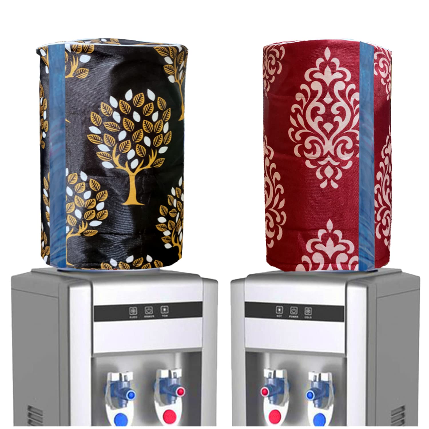 KANUSHI Industries® 2 Pc Water Dispenser Bottle Cover with Water Level Indication 20 L (WD-Brown-Tree+MAROON-FLORAL-2PC)-image-18