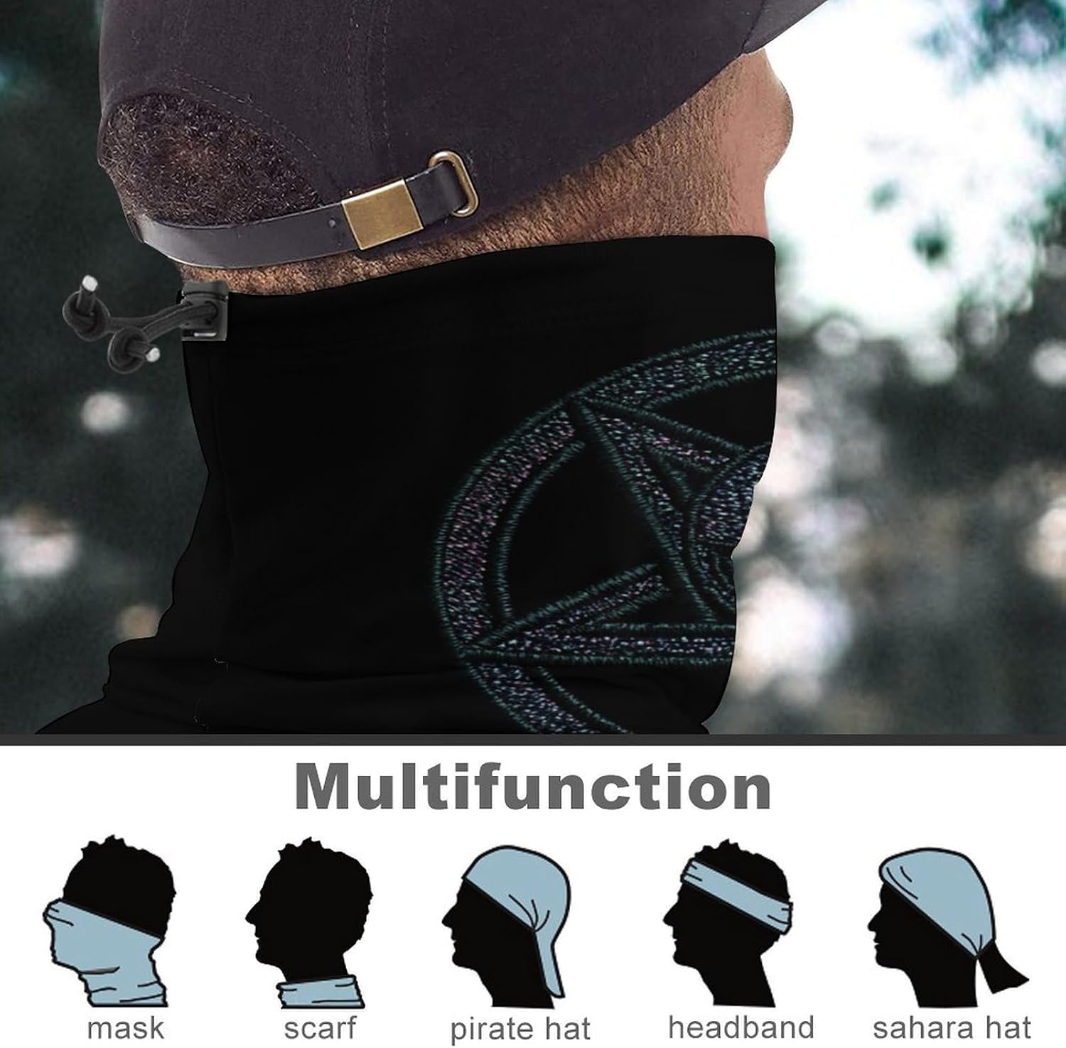 Star And Aliens Men's Neck Gaiter Face Cover, Polyester Breathable Scarf with Drawstring Toggle Adjuster