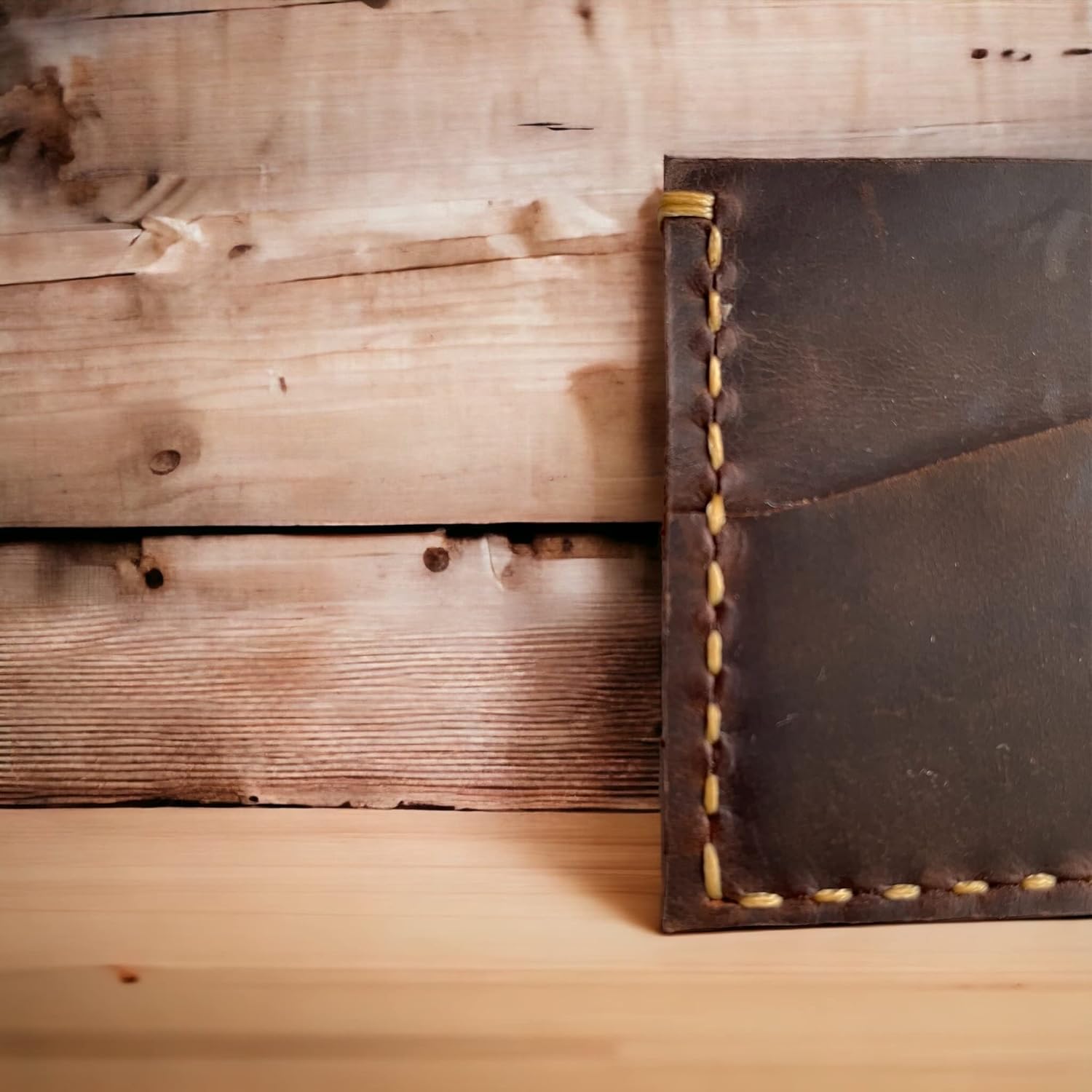 Handmade, Slim Leather Credit Card Holder, Credit Card Holder, Leather Wallet Slim, Minimalist Design, Personalized Leather Card Holder, Unisex Card Wallet, ultra-thin wallet (Brown)