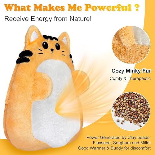 Vista 49 de Highland Cow Almohadillas térmicas para microondas para vientre, cuello y hombros, felpa calentable con calor húmedo, funda de felpa extraíble