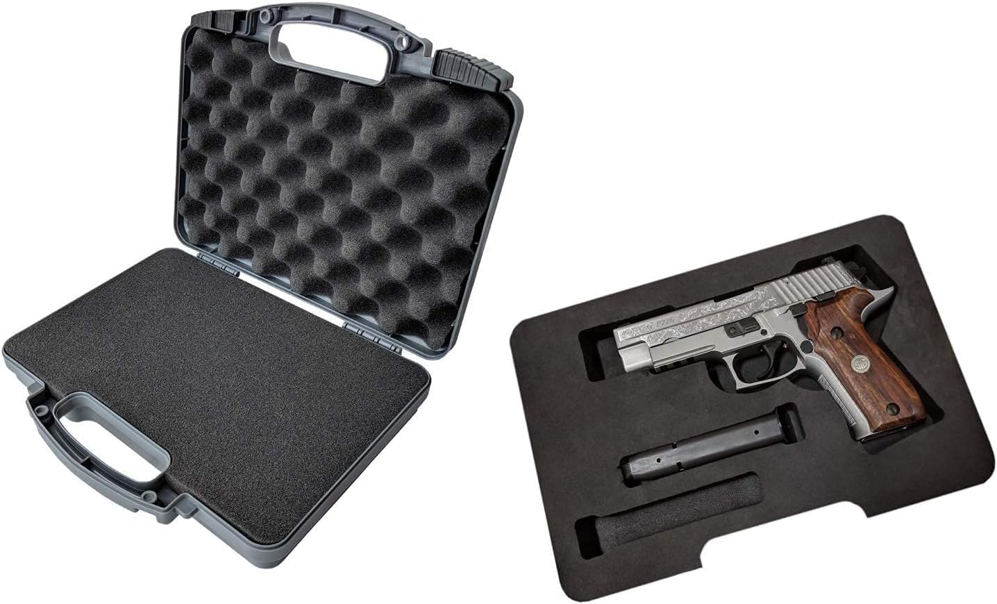 Cedar Mill Fine Firearms TSA Approved Gun Case - Gun Carry-on Bag for Handgun & 9mm Pistol, Revolver Replacement Foam for the Pistol Case Bundle.