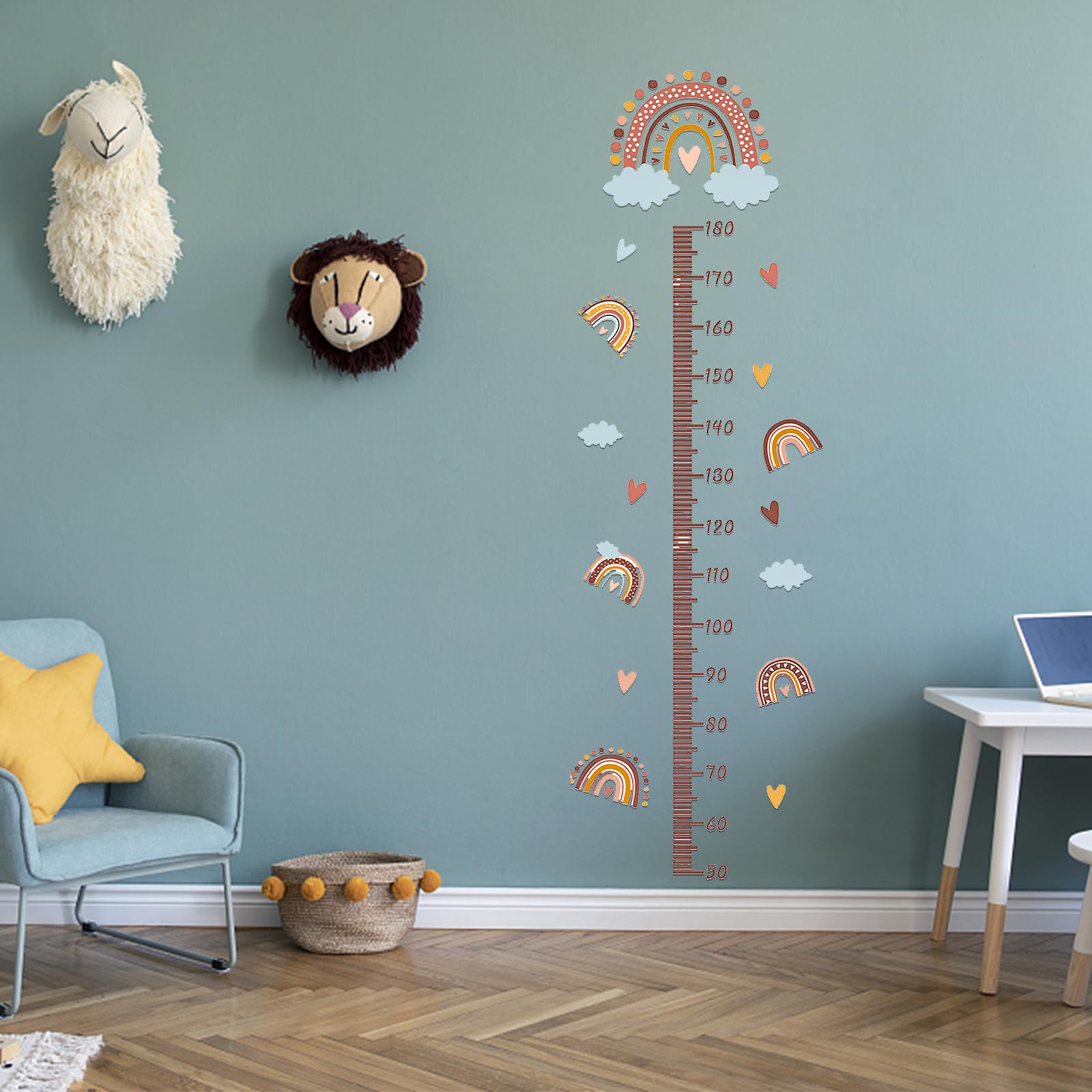 Toise Murale Enfant Stickers Muraux: YIDM Sticker Mural Auto-Adhésif Autocollant Mural Imperméable Toise de Croissance Mesure de la Hauteur pour Chambre D'enfant Chambre Salon Décoration Chambre