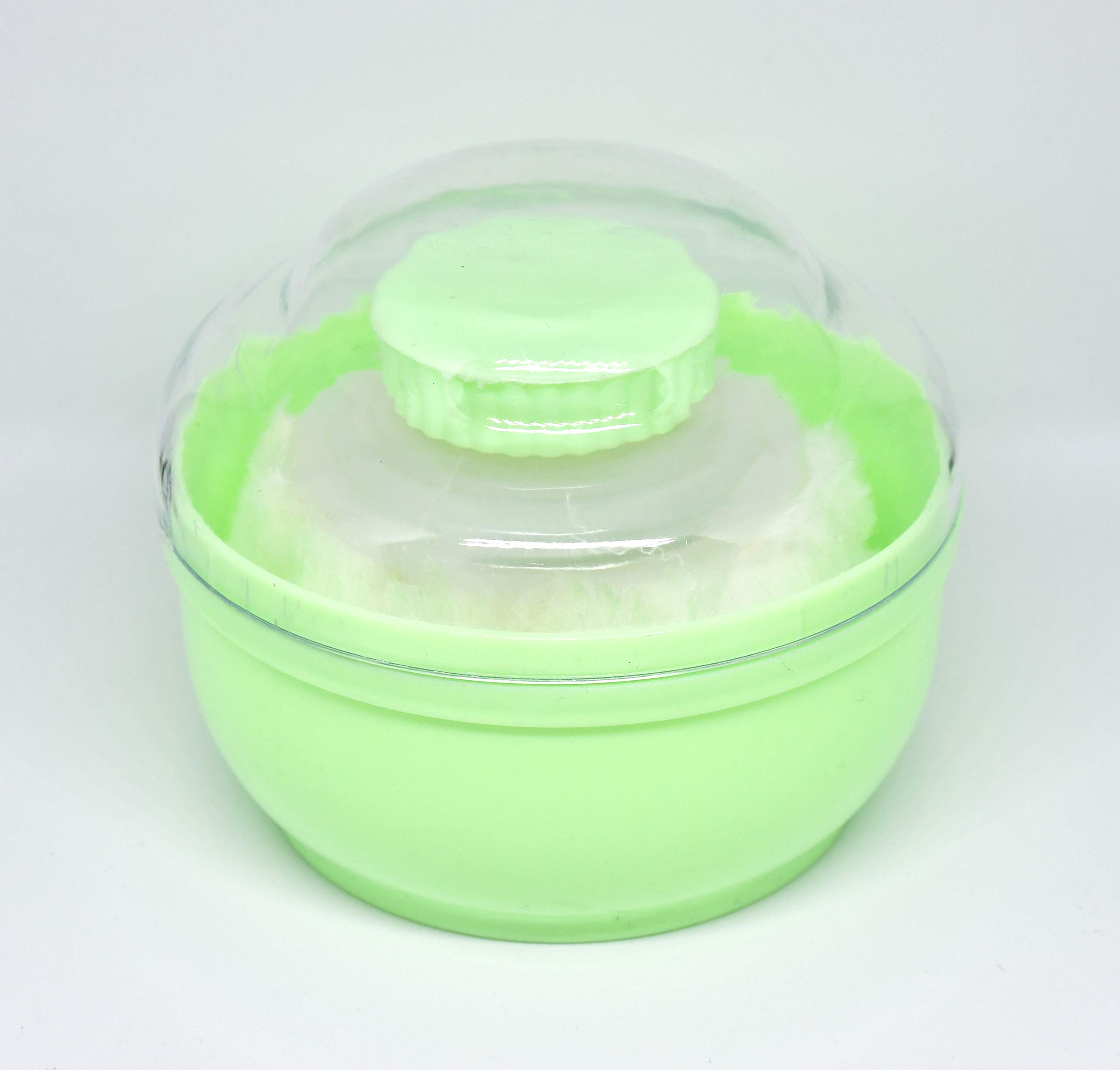 THE LITTLE LOOKERS Portable Baby Skin Care Baby Powder Puff with Box Holder Container/Case for New Born and Kids for Baby Face and Body (Green)