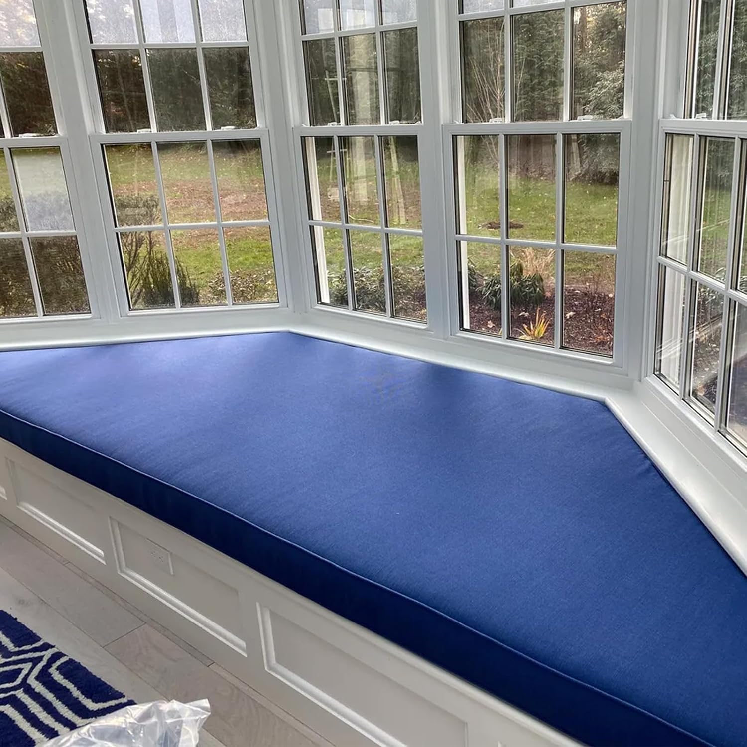 Trapezoid Bay Window Cushion Customize Bench Seat Cushions Non-Slip Indoor Outdoor Furniture Replacement Pad Personalized Shape Size Piping Thickness