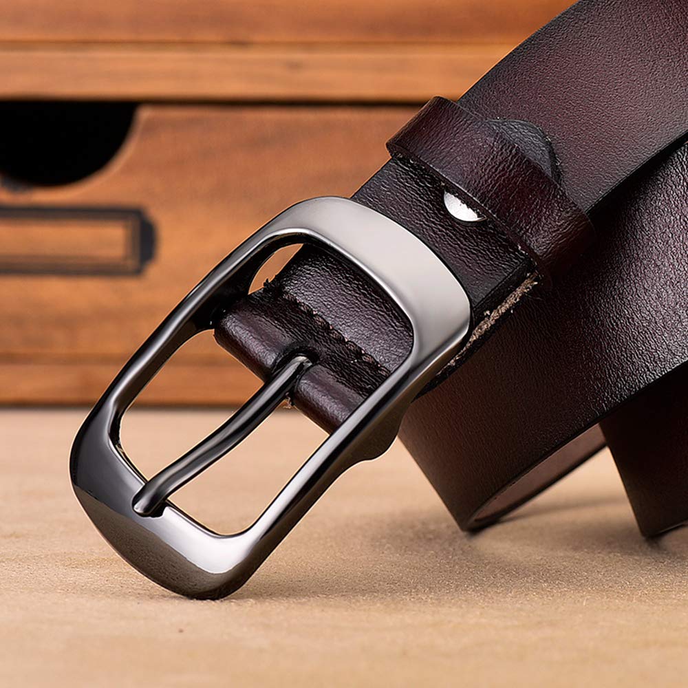 Ceinture pour femmes Ceinture en cuir véritable avec boucle en alliage à une broche rouge noir marron