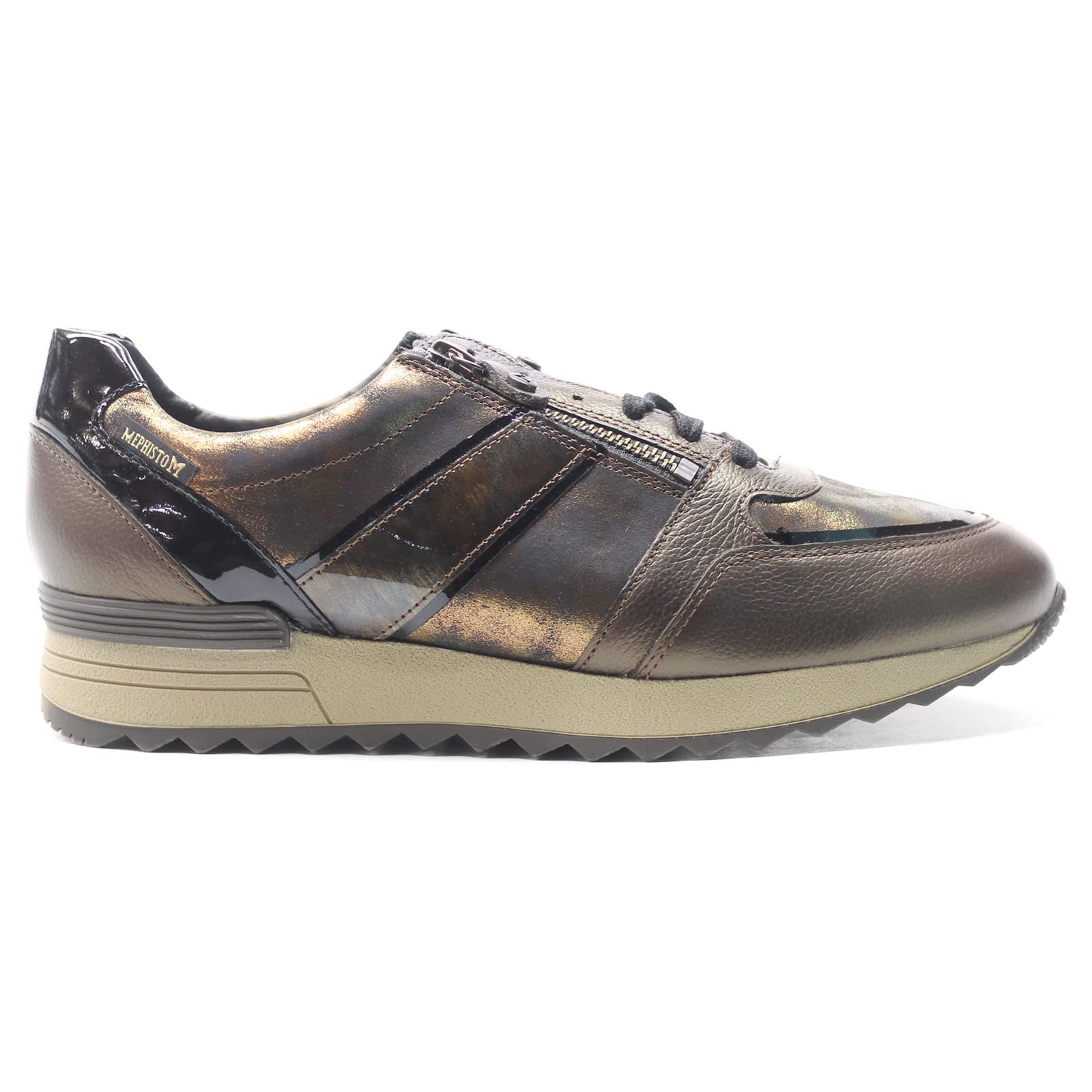 MephistoWomens Toscana Metallic Leather Bronze Trainers 4 UK