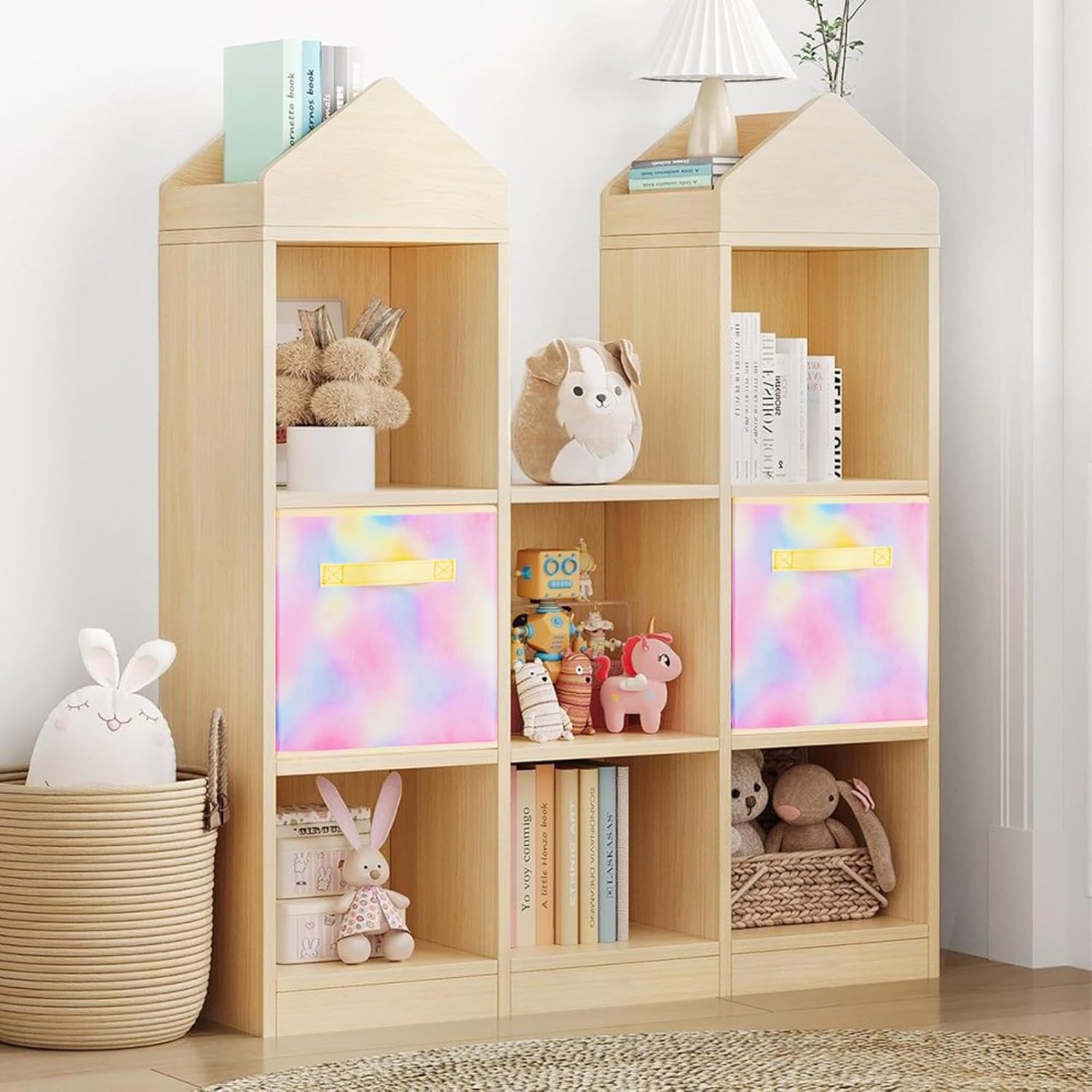 ShellKingdom Storage Bins, Foldable Fabric Storage Cubes And Cloth Storage Organizer Drawer For Closet And Toys Storage, 6 Pack (Chromatic Tie Dye)