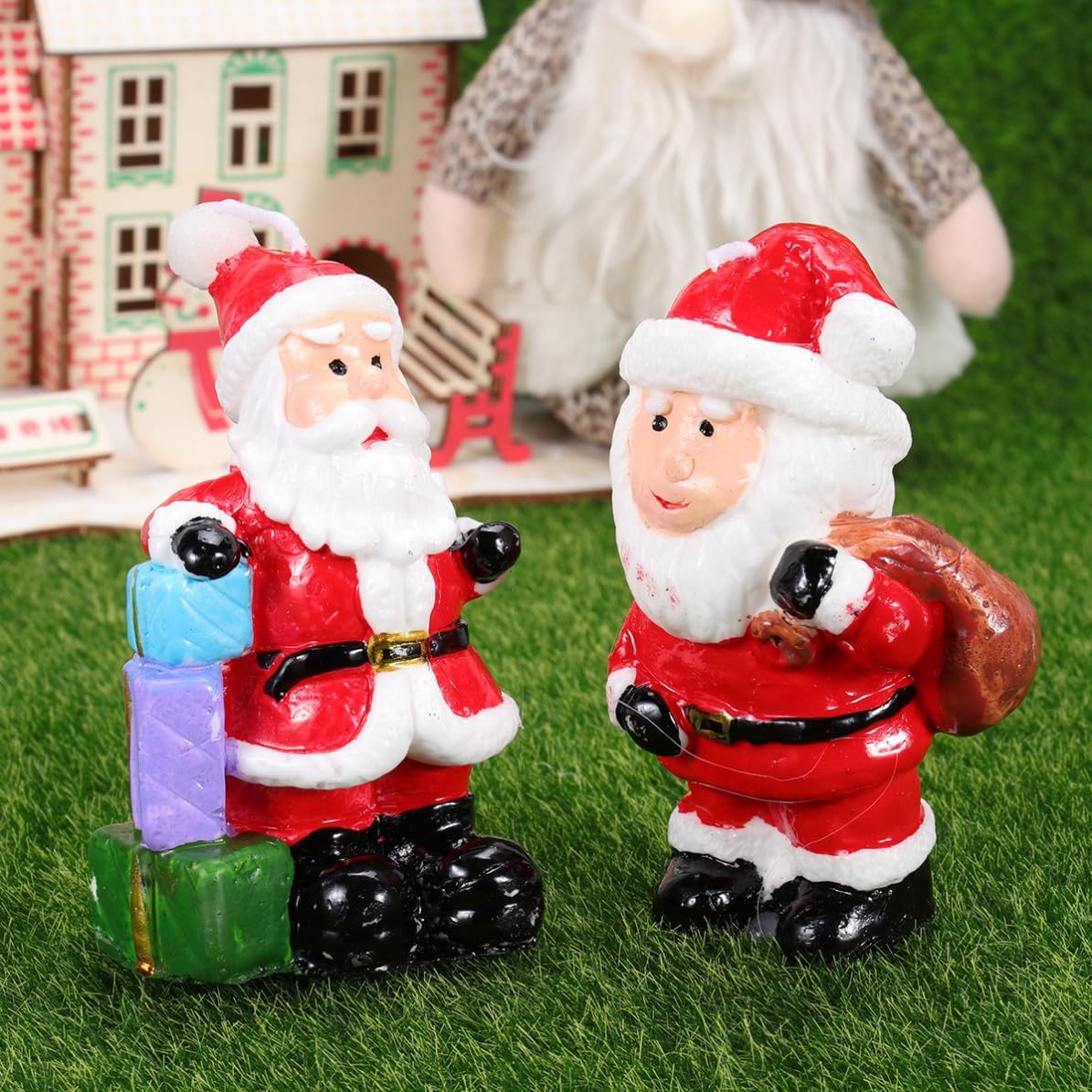 Xmas Christmas Santa Candle 2pcs Paraffin Desktop Decoration Ornament