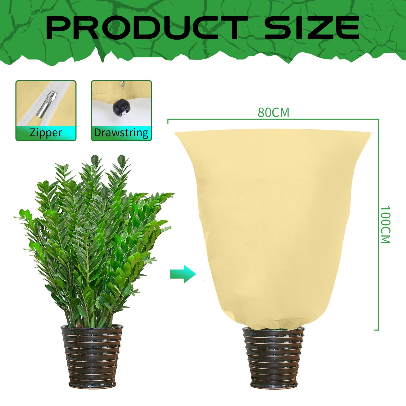 Behiruch 3 PCS Voile Hivernage Plante Exterieur, 100 X 80 CM