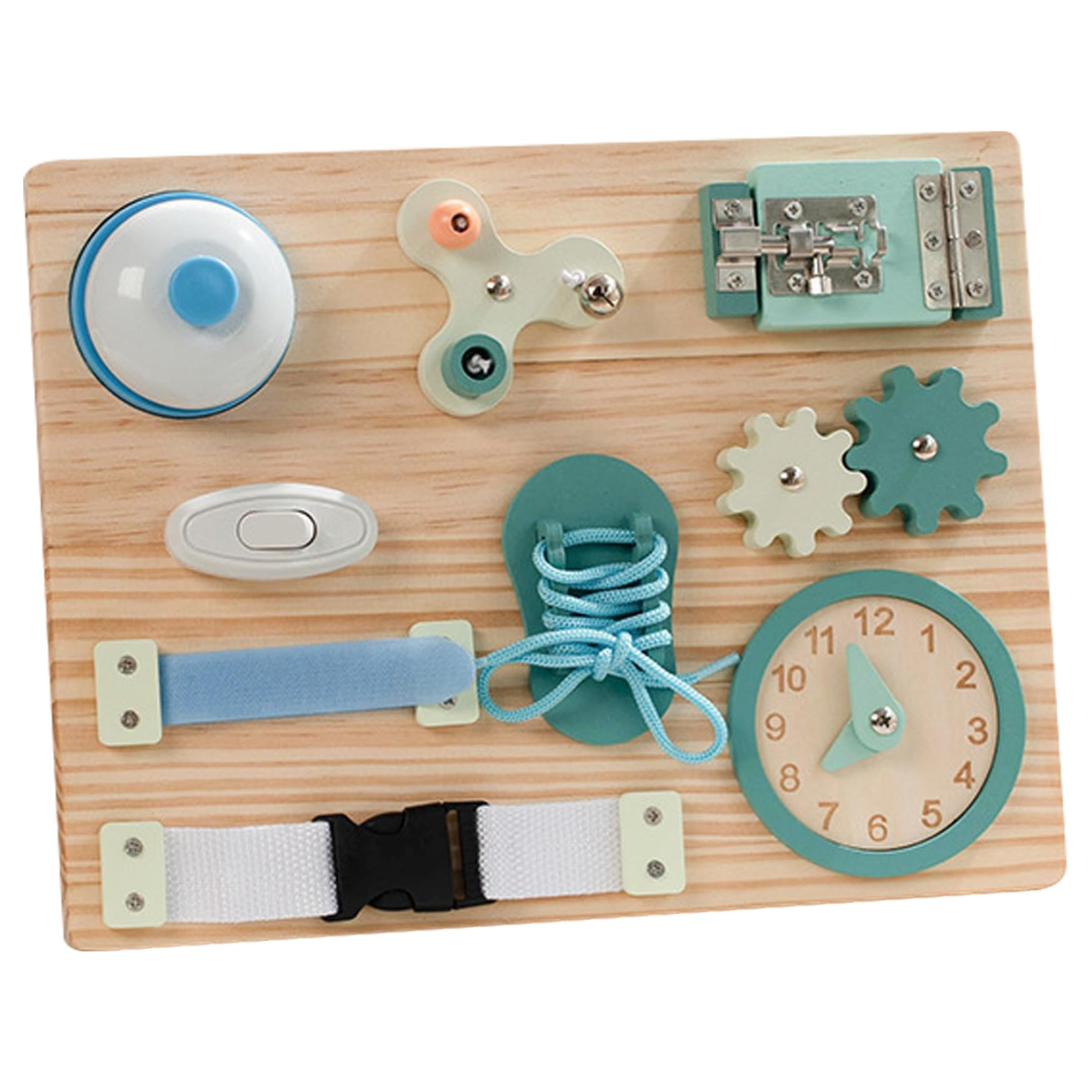 Tablero Ocupado de Madera de 9 vías para Habilidades motoras Finas, Juguetes Montessori, Bonita Mesa de Actividades para niños y niñas a Partir de 1 año