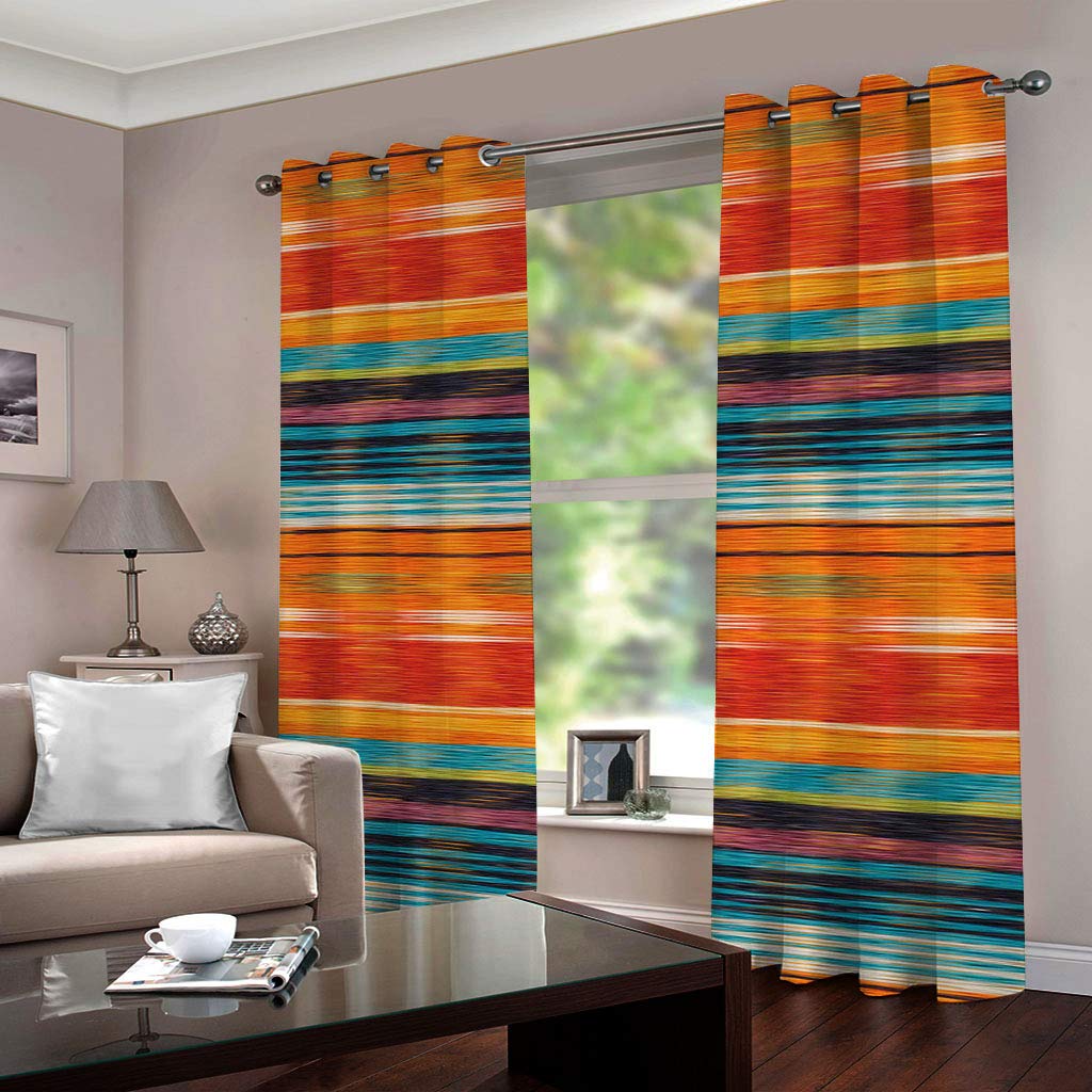 Vorhang Bunt & gestreift Blickdicht Schlaufen Verdunkelungsgardinen Gardinen Schlafzimmer 2er Set Größe:2 x B117 x H138cm