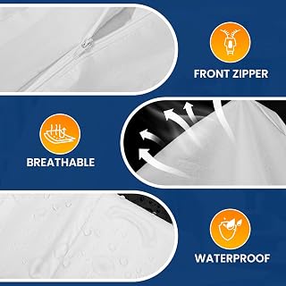 CAREGY 2-Pack Heavy Duty Hazmat Suits - Disposable Breathable Protective Coveralls with Hood for Men & Women