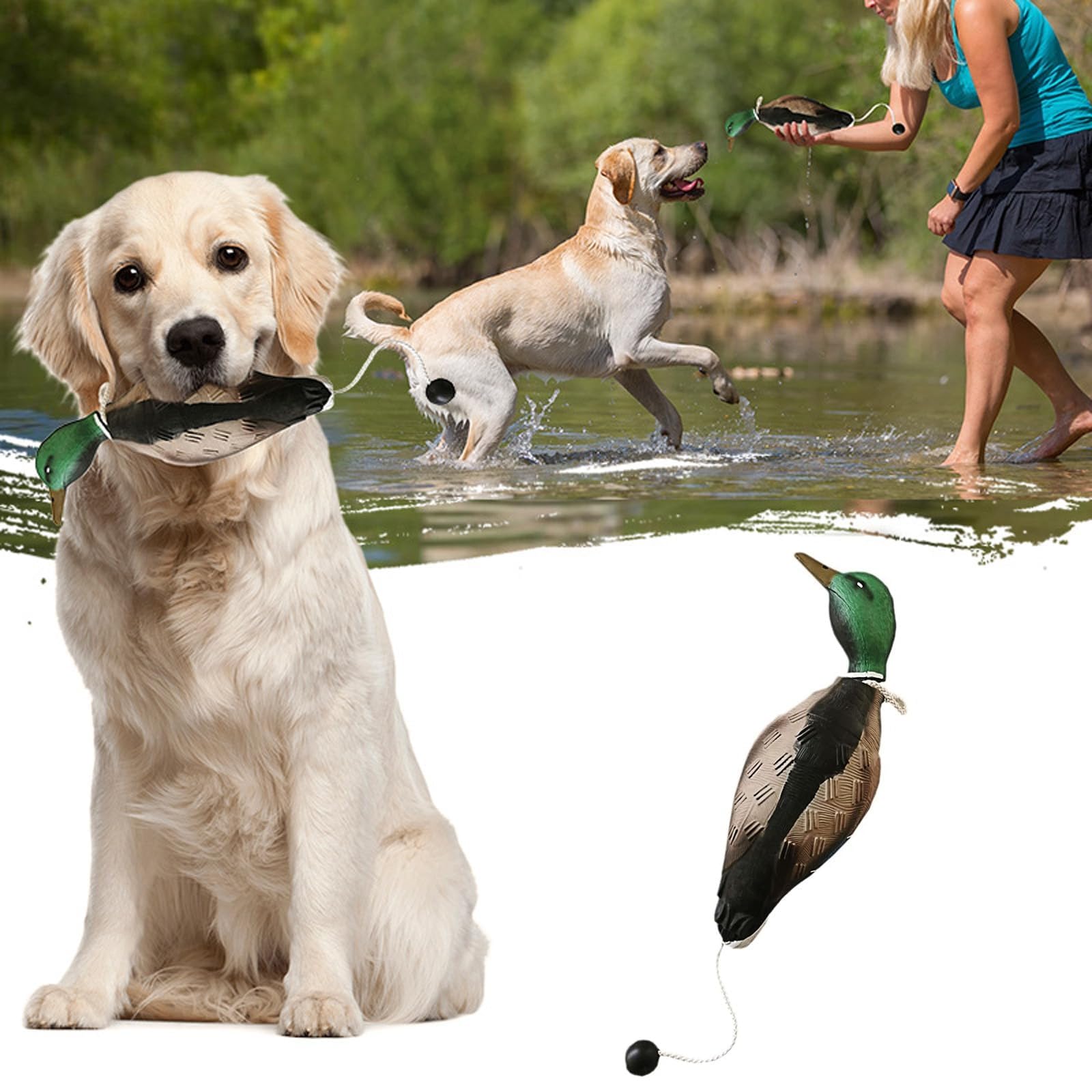 Dummy Duck Hundetraining Retrieve Schnuller Verschleißfest und bissfest, wasserdicht und schwimmfähig, robust und langlebig, geeignet für das Training von Welpen oder erwachsenen Jagdhunden