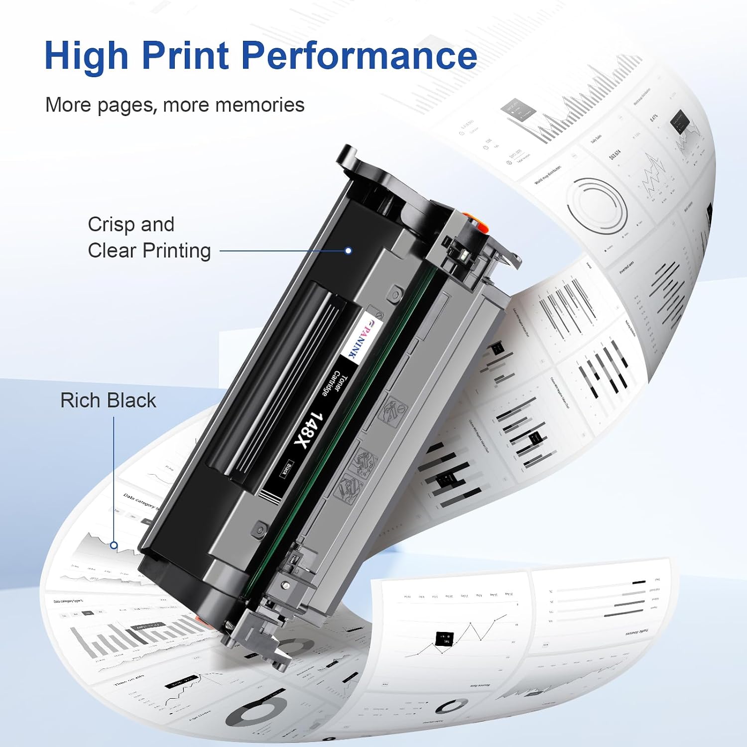 148X Black Toner Cartridge Replacement for HP 148A 148X W1480A W1480X Black Toner Cartridge for HP Pro 4001dw 4001dn 4001n MFP 4101fdw 4101fdn Printer(2 Pack,with Chip)