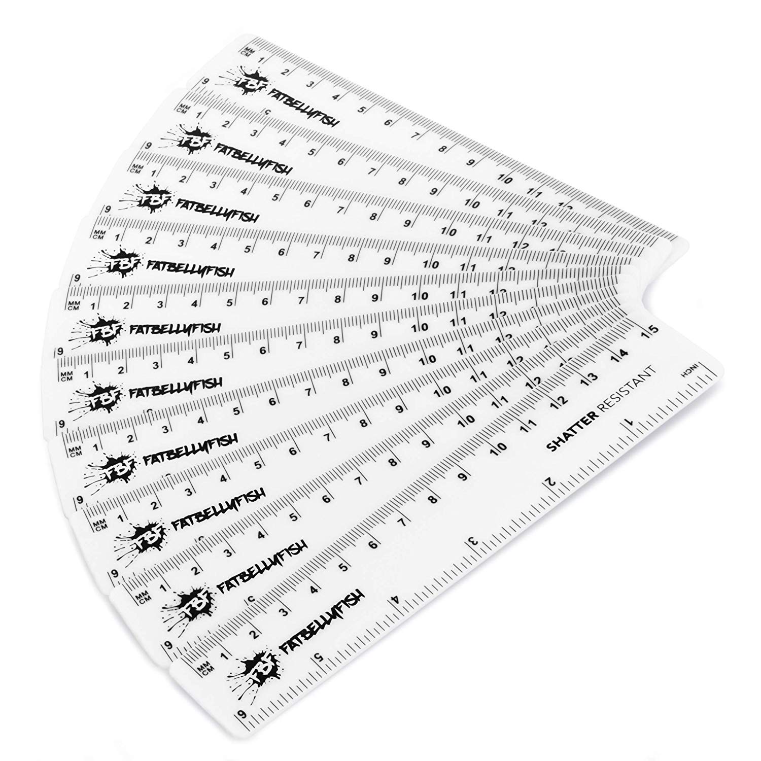 Fat Belly Fish White 6 Inch / 15Cm Rulers - Shatter Resistant - Class Pack Of 50