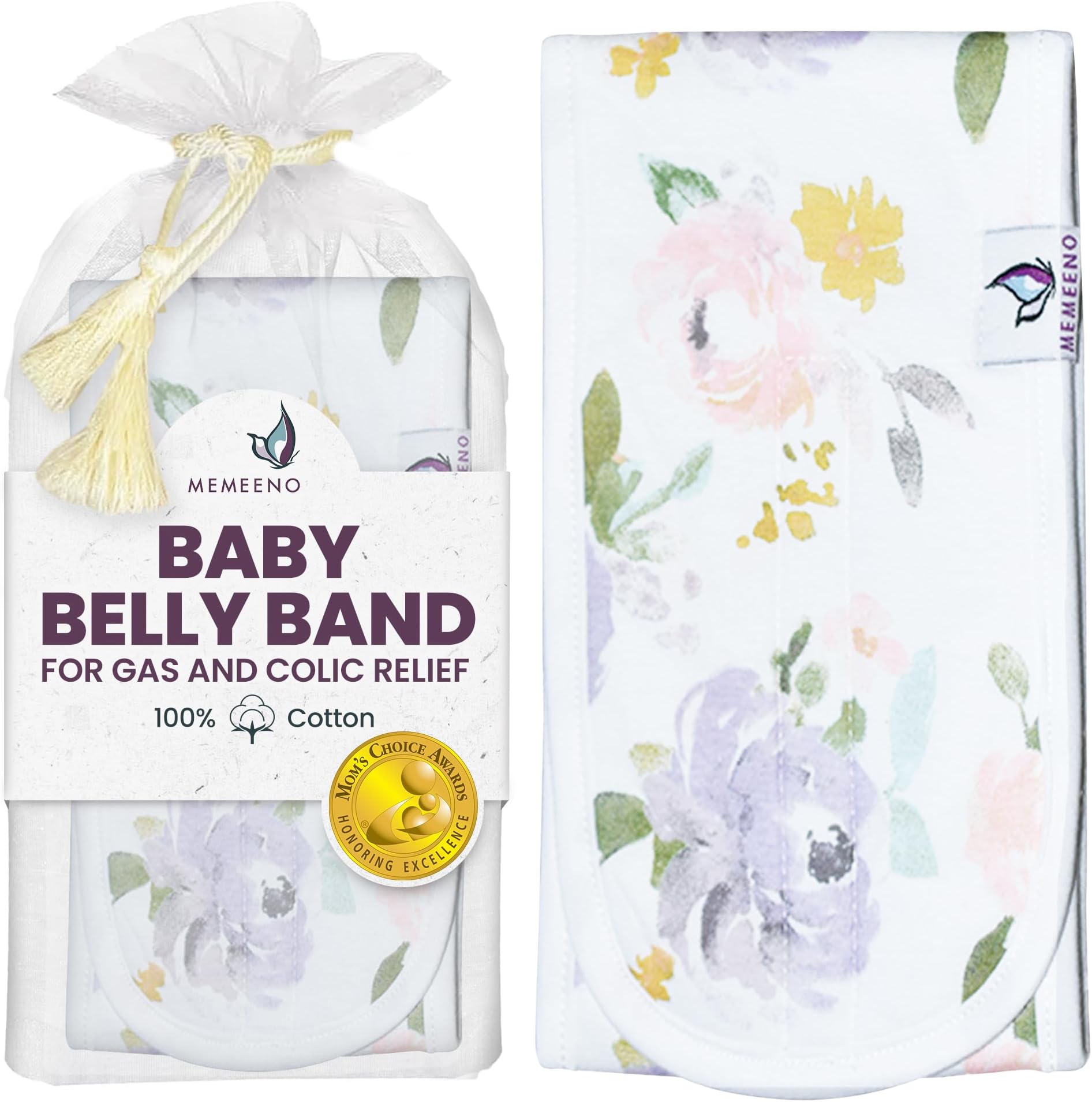 MEMEENO Baby Belly Band - Gas & Colic Relief, Heated Tummy Wrap for Newborns