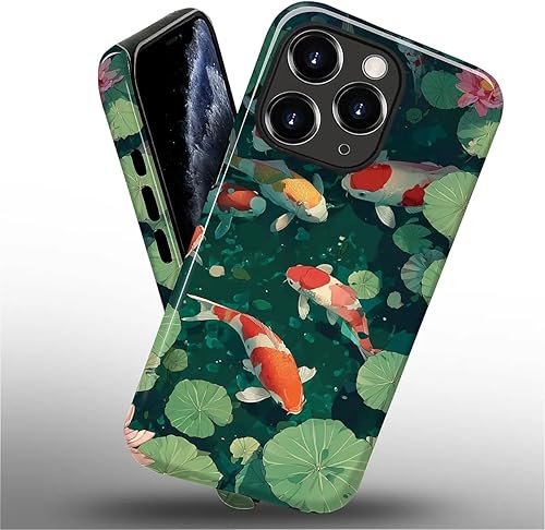 Miniatura 849 de Funda para iPhone 11 Pro Funda, Diseño de Patrón de Mosaico de Vidrio en Tono Verde - Protección Dual Híbrida Silicona + PC Duro Resistente a Golpes