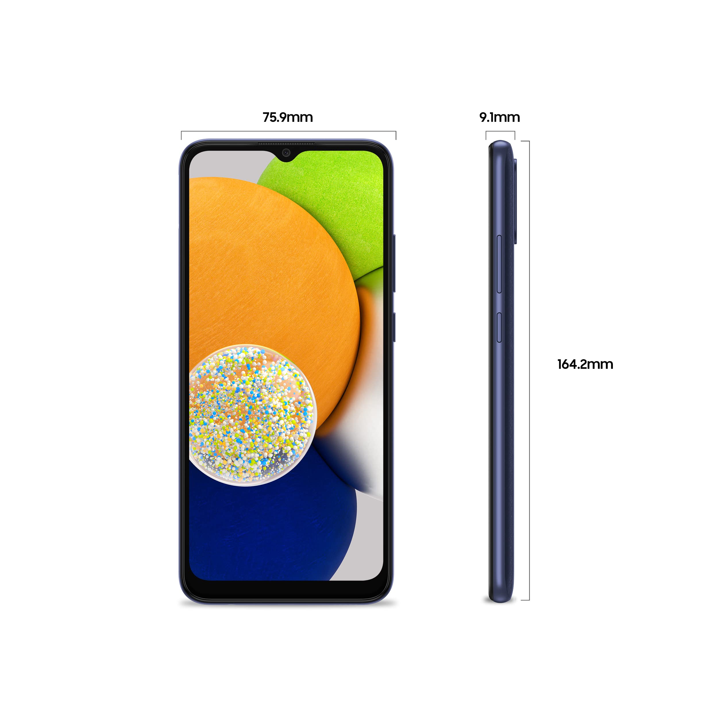 Samsung Galaxy A03 LTE Android Smartphone, 64GB, 4GB RAM, Dual Sim