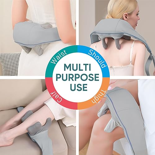 Miniatura 7 de Masajeador de cuello y hombros con calor, masajeador Shiatsu de espalda y cuello, masajeador de cuello para aliviar el dolor de tejido profundo,