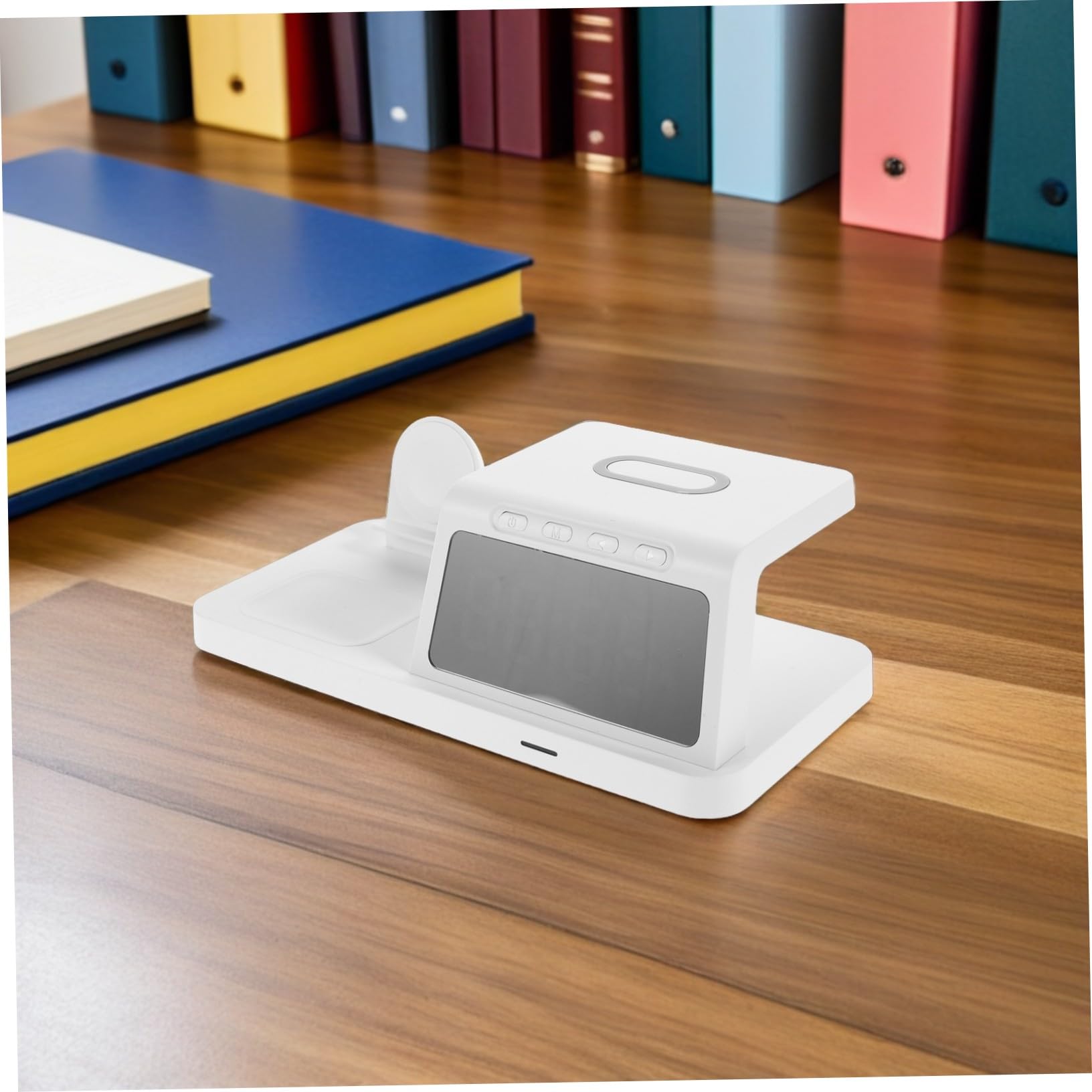 15w Cargador Inalámbrico Reloj y Luz Nocturna Base de Carga para Mesita de Noche Carga Rápida para Múltiples Dispositivos