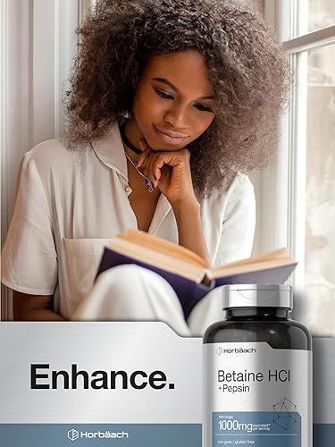 Miniatura 7 de Horbäach Betaína HCl con pepsina | 1000 mg | 250 tabletas | Suplemento de clorhidrato | con raíz de jengibre | Sin OMG, sin gluten