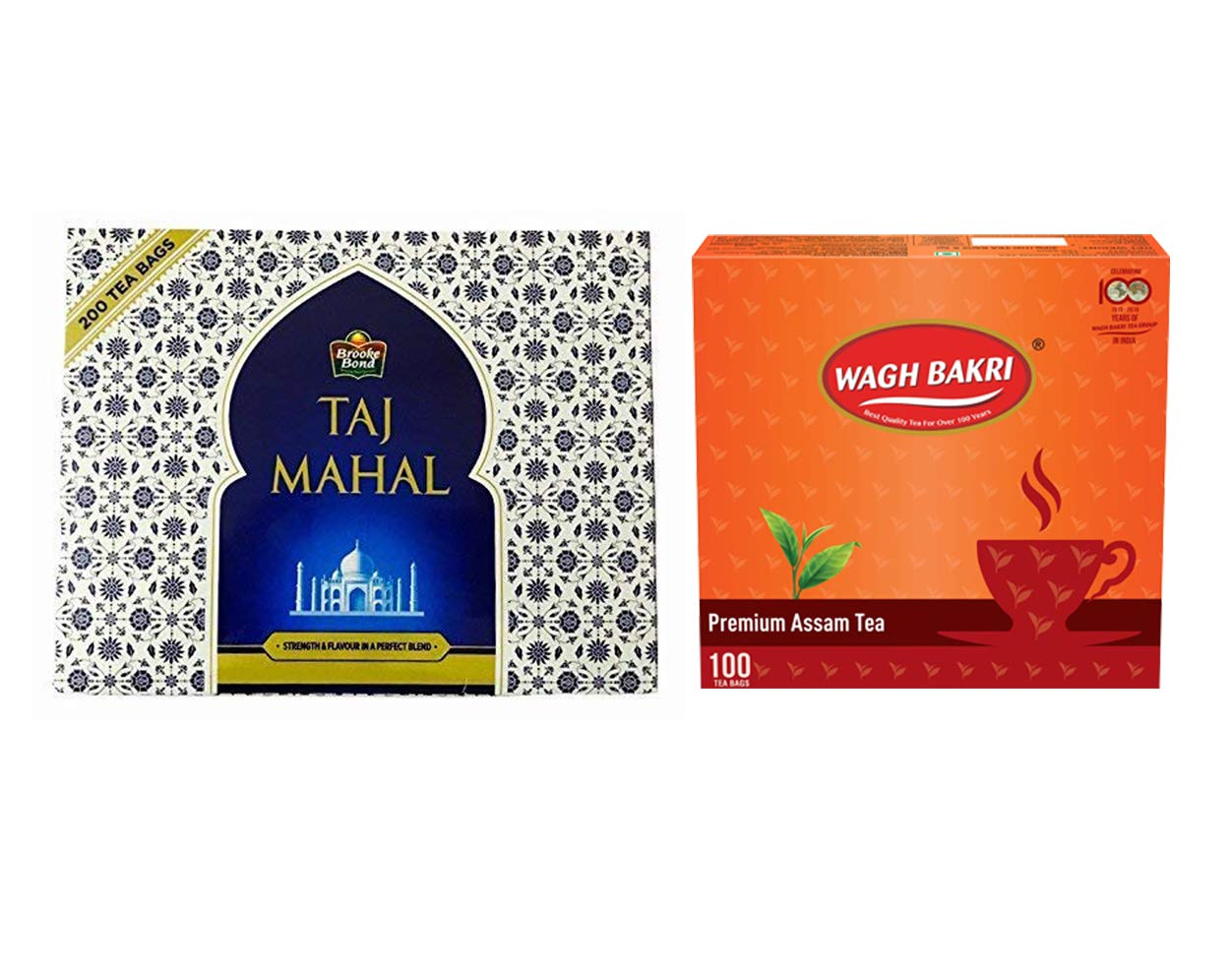 Taj Mahal 200 Tea Bags and Wagh Bakri Assam Tea 100 Tea Bags Amazon