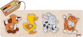 Comprar Goki 57866, Puzzles de Madera, Multicolor, 4 Piezas, Animales