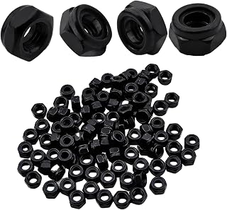 M4 Lock Nut 100Pcs Nylon Insert Hex Lock Nuts M4 x 0.7mm Carbon Steel Self Locking Nuts