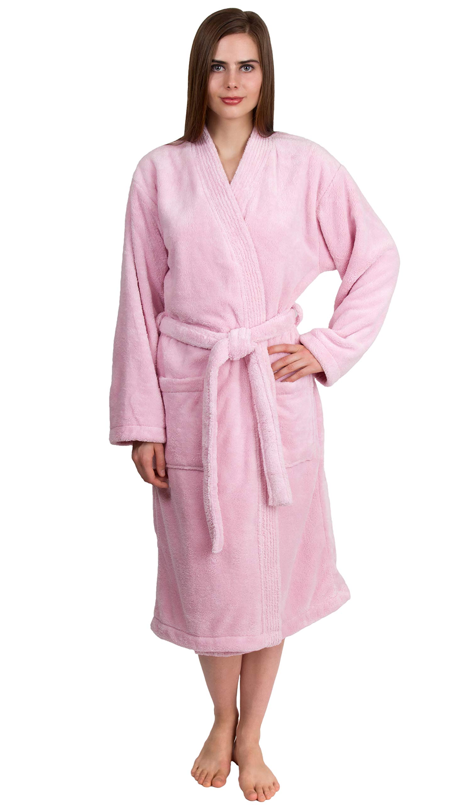 TowelSelections Womens Robe Soft Plush Bathrobe Fleece Kimono Spa Bath Robe for Women