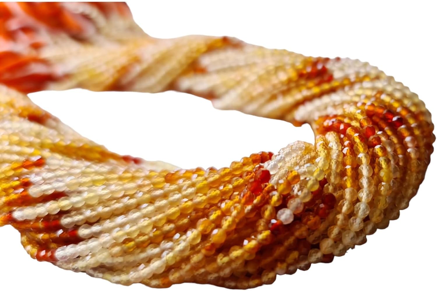 Women's 2.5 mm Citrine Faceted Rondelles Natural Citrine Shaded Beads For Necklace Citrine Jewelry (1STR - 5STR Options)