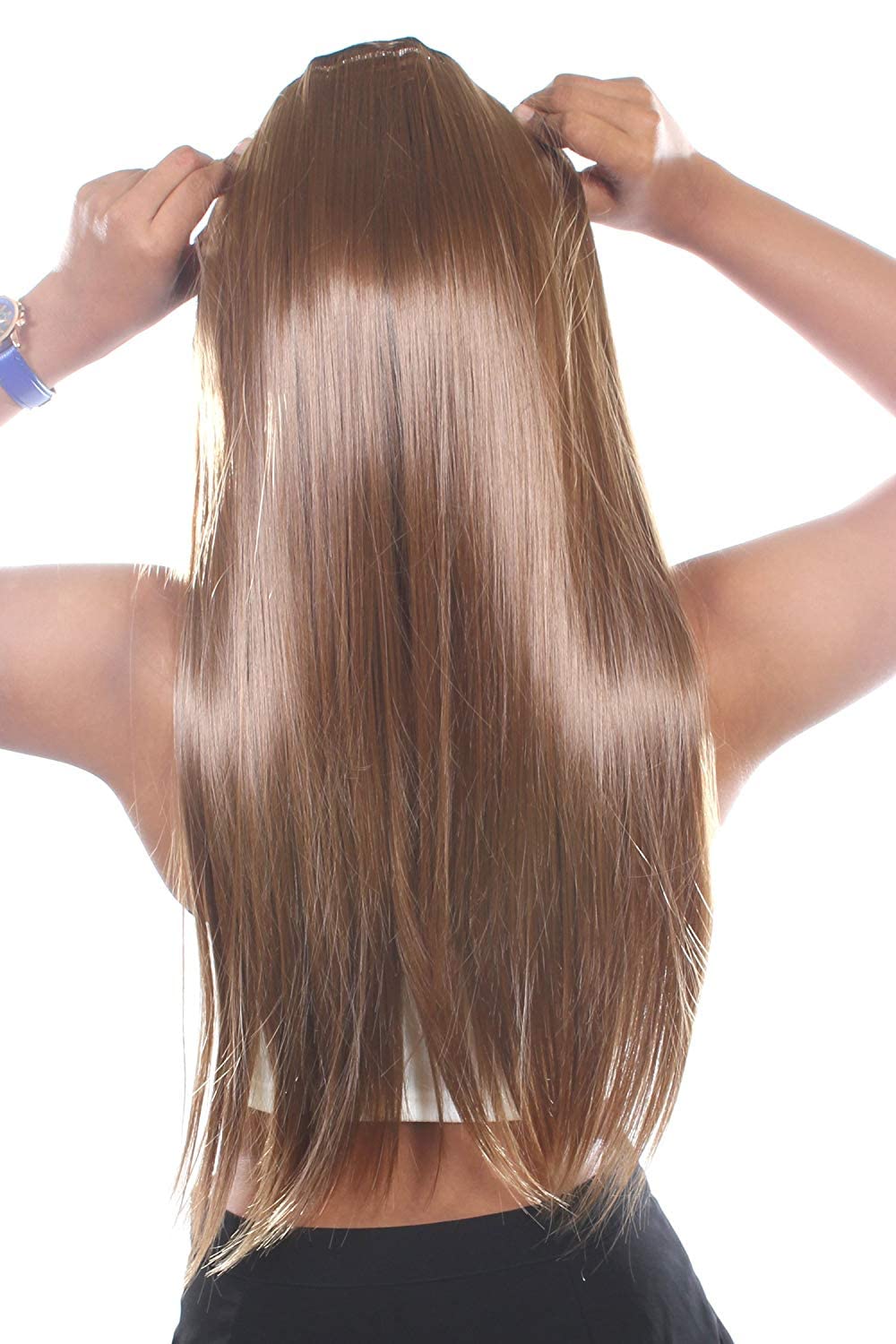 Ritzprime 22 Inch Women Synthetic Straight Golden Color hair extension (ExGoldBr4305) .-image-48