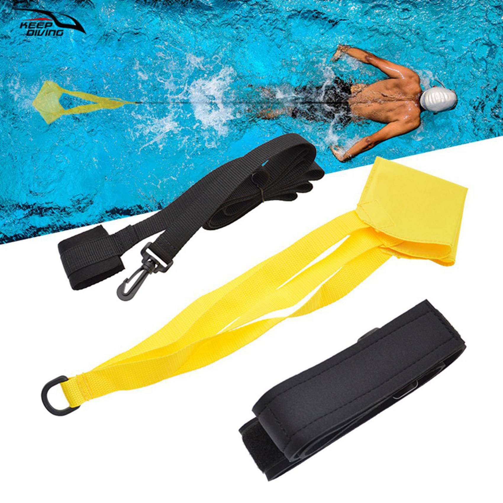 Wuden 3X Swimming Training Equipment Parachute Adjustable Waterproof Swimming Training Belts with Resistance Parachute A