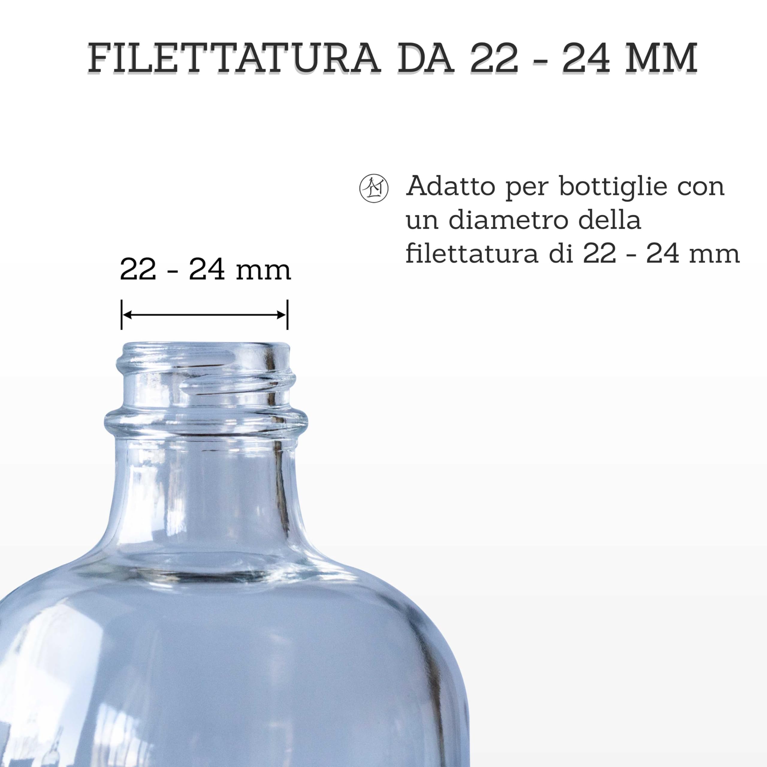 ALTGLAS 2 Pezzi di Pompa in Acciaio Inox per Dosatore Liquido con Filettatura 22-24 mm Ricambio (Nero)