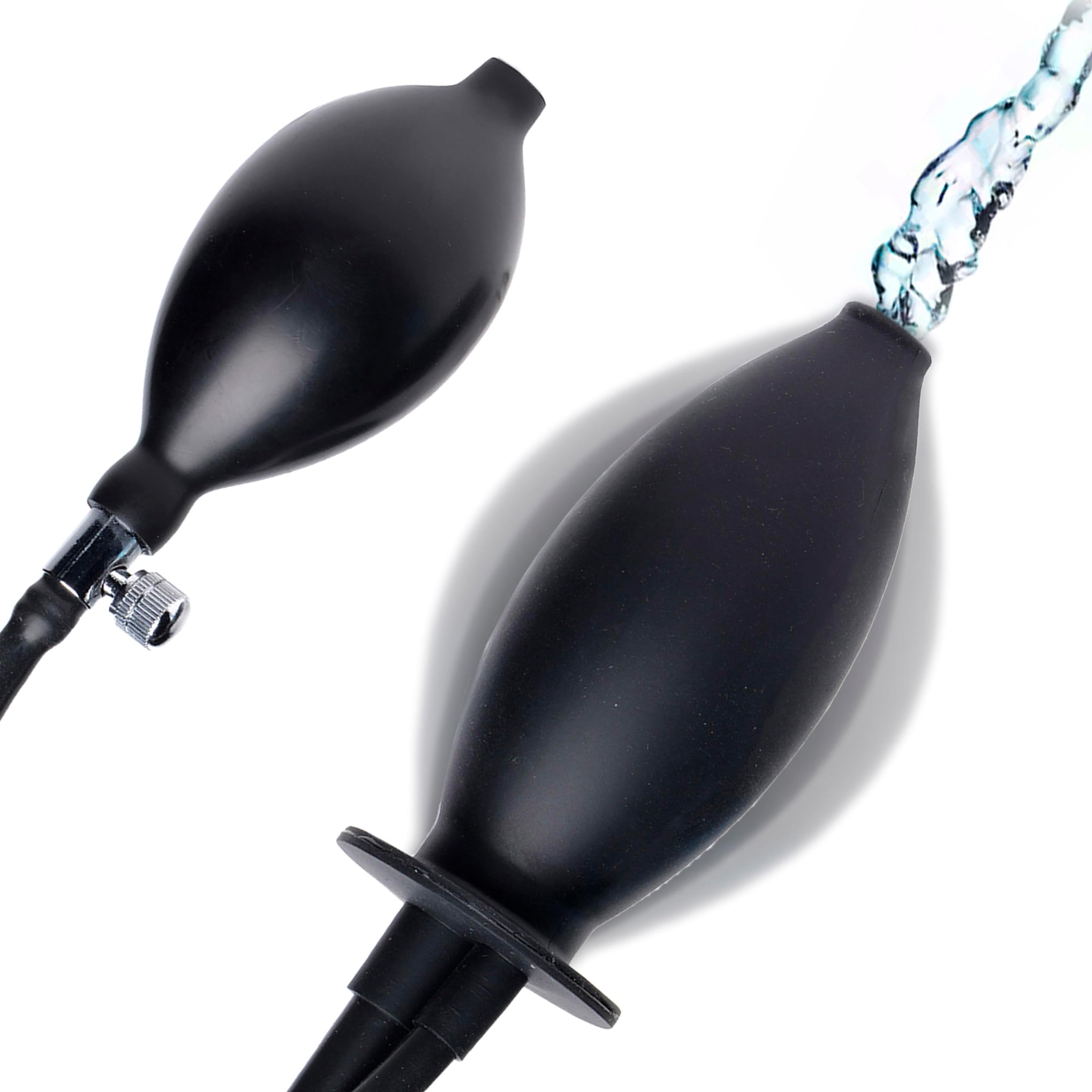 Cleanstream Inflatable Enema Plug with Hand Bulb, Hollow Core, Latex-Free Silicone, Flared Base, Adjustable Expansion, 4.5 Inch Length, Reusable Douches & Enemas Accessory