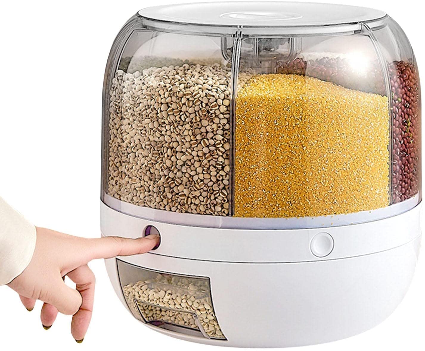 Olpad Food Storage Containers Sealed Grain Container Dry Food Organizer Fruit Storage Box for Home Kitchen Dry Food Dispenser Rice Bucket Grains Storage Container (round rice dispenser) (B0CCVY6F5T) Amazon Price History, Amazon Price Tracker
