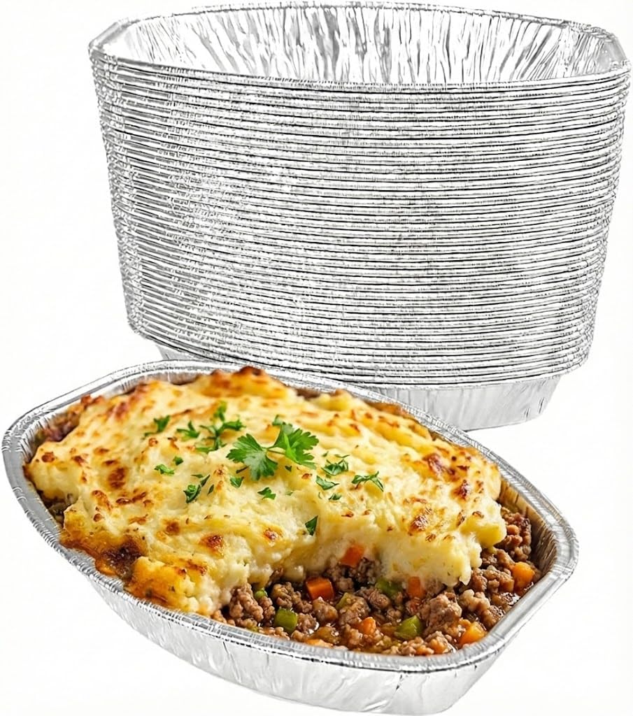 Handi-Foil Mini Oval Casserole Aluminum Pan 50/Pk - Disposable 22 oz Container (pack of 50)