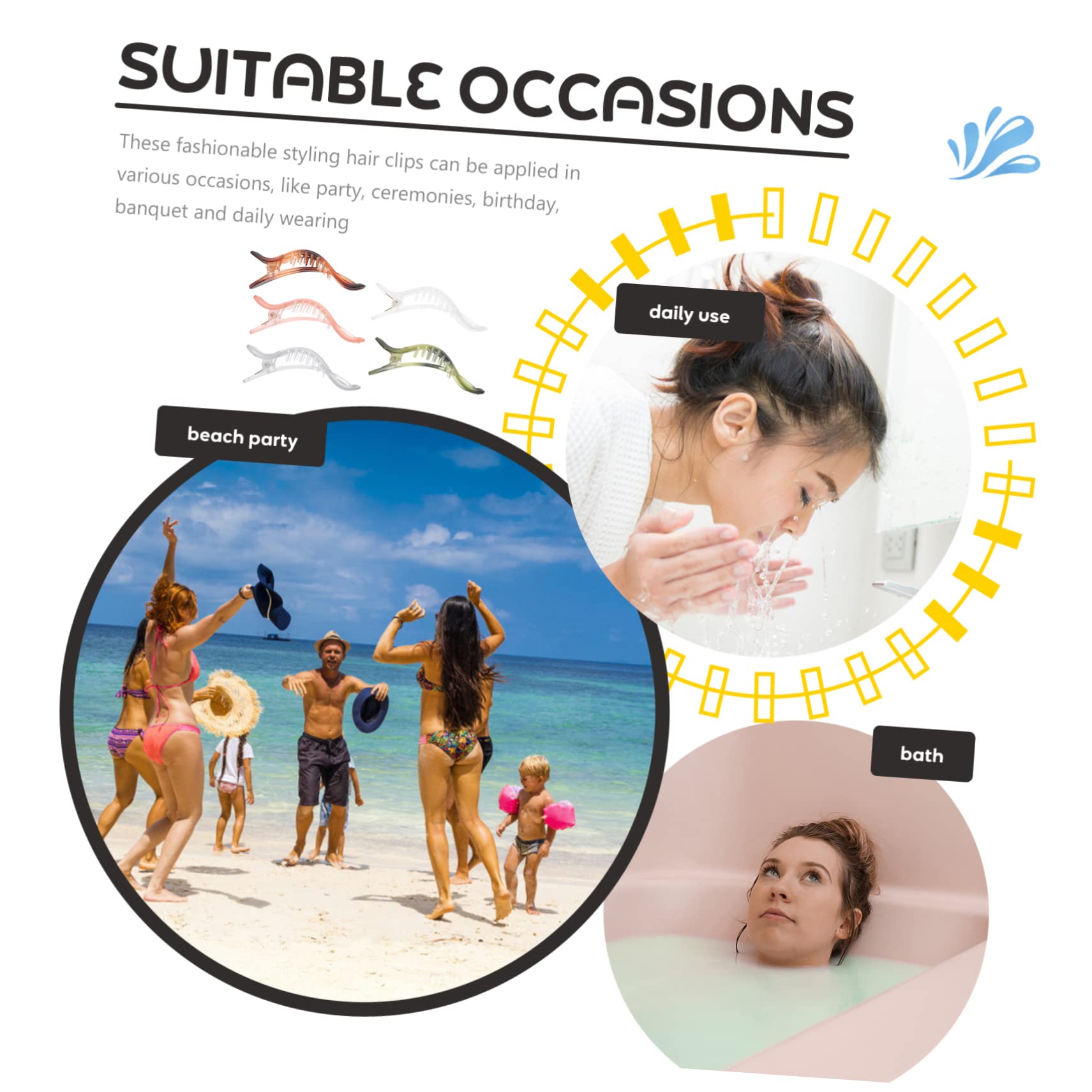 minkissy 20pezzi Fermagli Per Antiscivolo Clip Alligatore Per Styling Diverse Colorazioni Trasparente Per Cerimonie e Uso Quotidiano