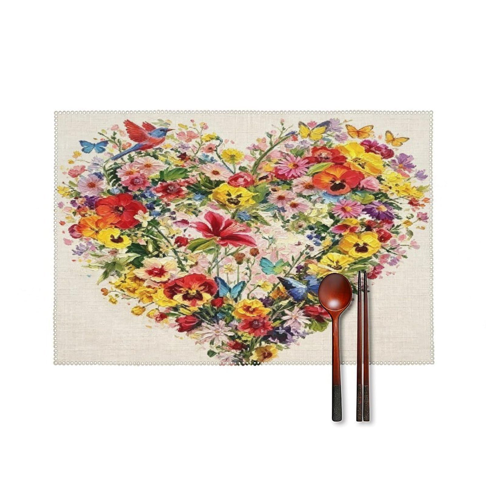 Fodpand Style Flowers Butterflies Placemats Set Of 4 Place Mats Table Mats